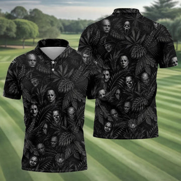 Horror Character Halloween Golf Shirt, Golf Shirts For Men, Mens Golf Apparel