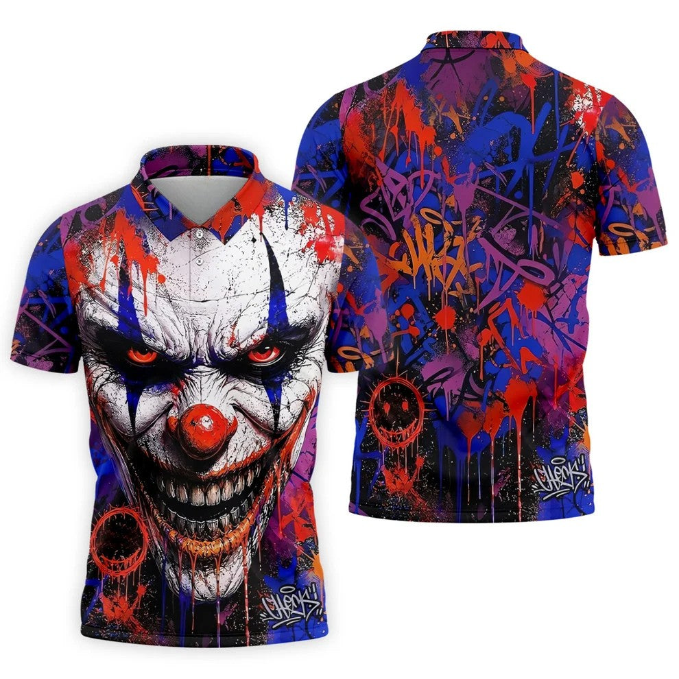 Halloween Horror Character Golf Shirt, Golf Shirts For Men, Hawaiian Golf Shirt