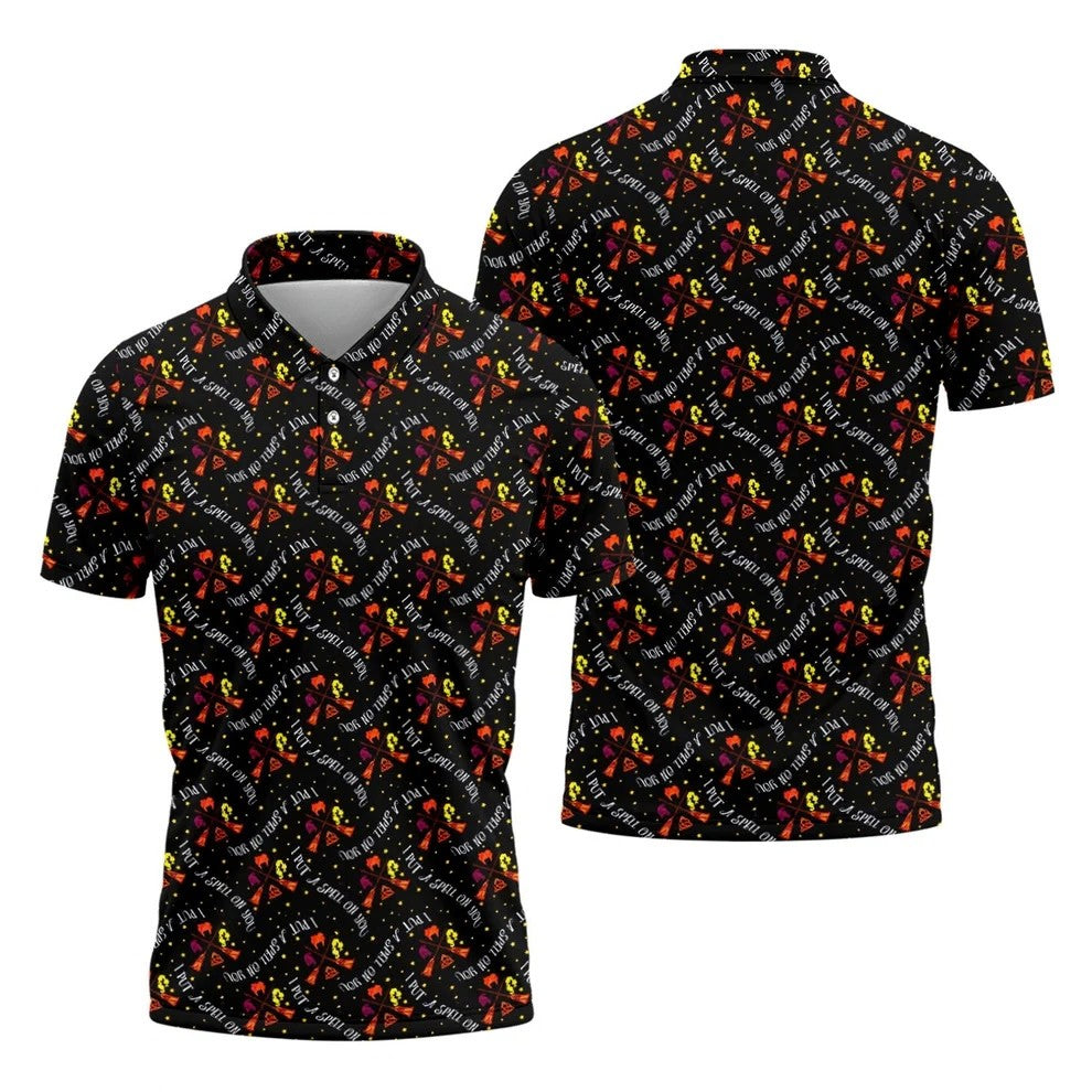 I Put A Spell On You Horror Character Polo Shirt, Halloween Shirt, Mens Golf Shirts