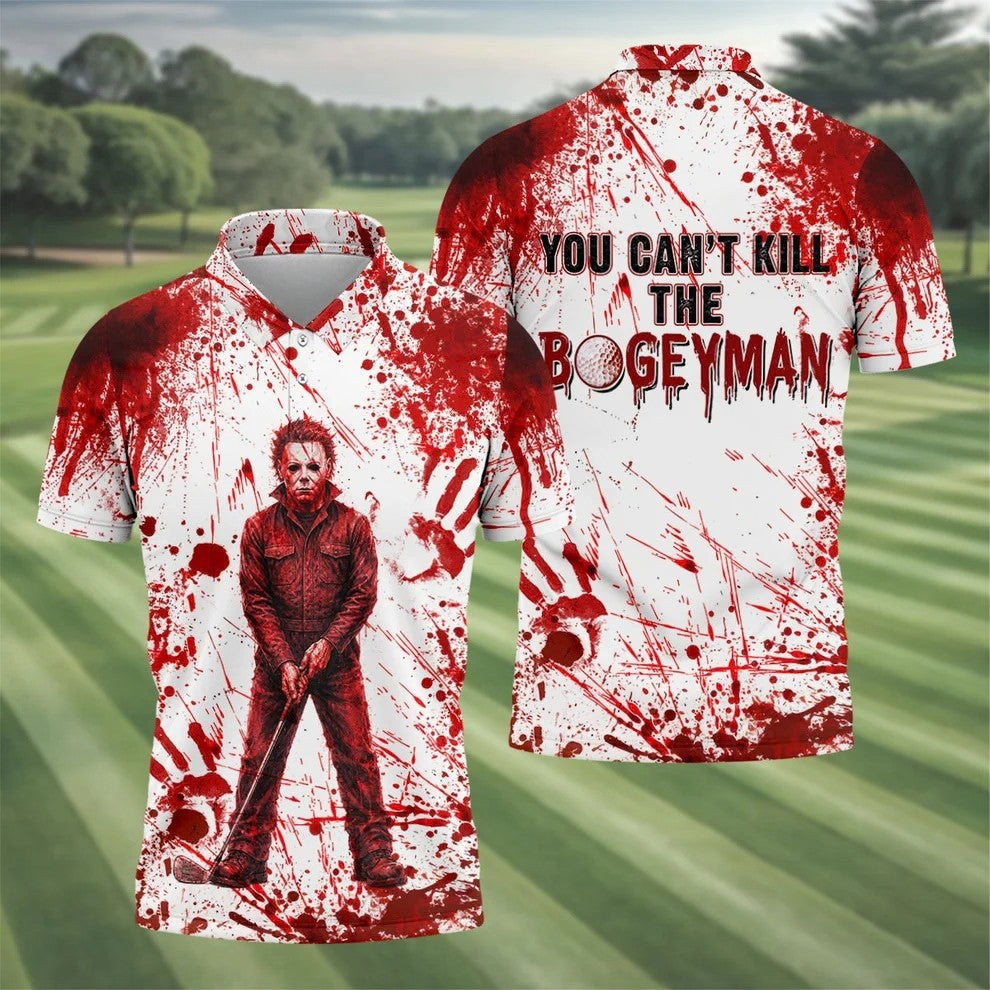 You Can't Kill The Bogeyman Halloween Polo Shirt, Mens Golf Polo, Golf Shirts For Men