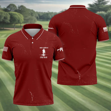 RED Friday Untill They All Come Home Red Golf Shirt, Veteran Memorial 250 Years Polo Shirts For Men