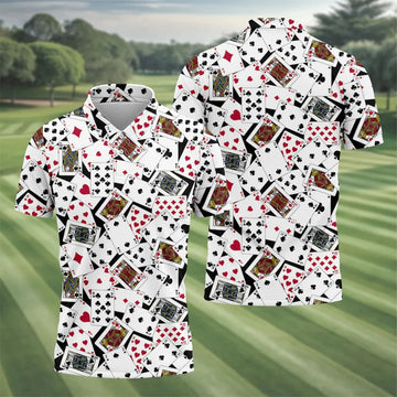 Playing Cards Poker Pattern Hawaiian Golf Shirt, Golf Polo Shirts For Men, Mens Golf Apparel