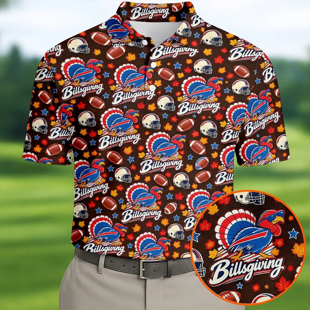 Helmet Football Fall Thanksgiving Golf Shirt, Golf Gifts For Men, Mens Golf Clothing
