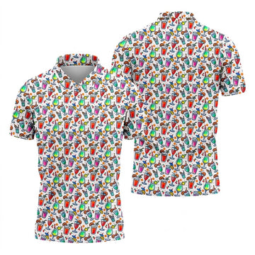 Refreshing Summer Cocktails Cinco De Mayo Celebration Fiesta Themed Golf Shirts For Men