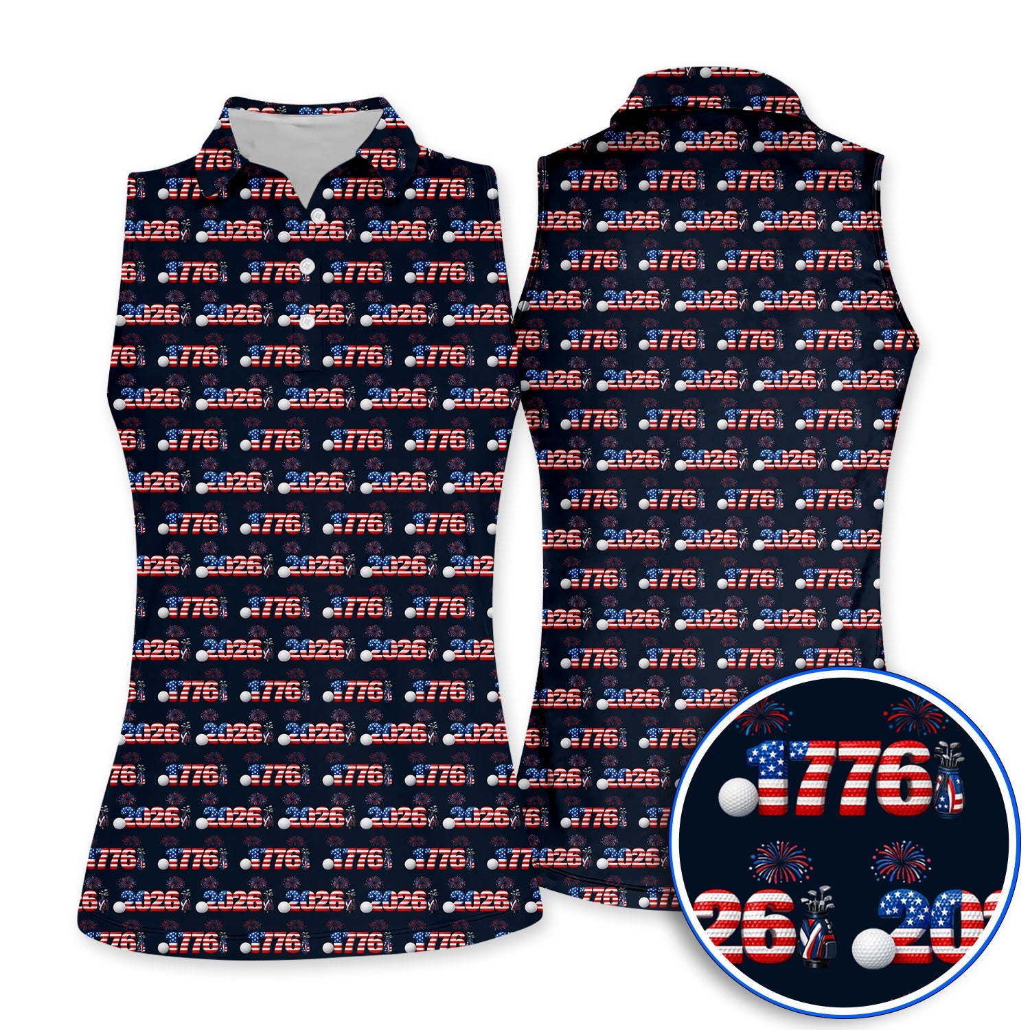 America 250th Anniversary Pattern Golf Polos, Patriotic Independence Day Golf Shirt, Men Golf Gift