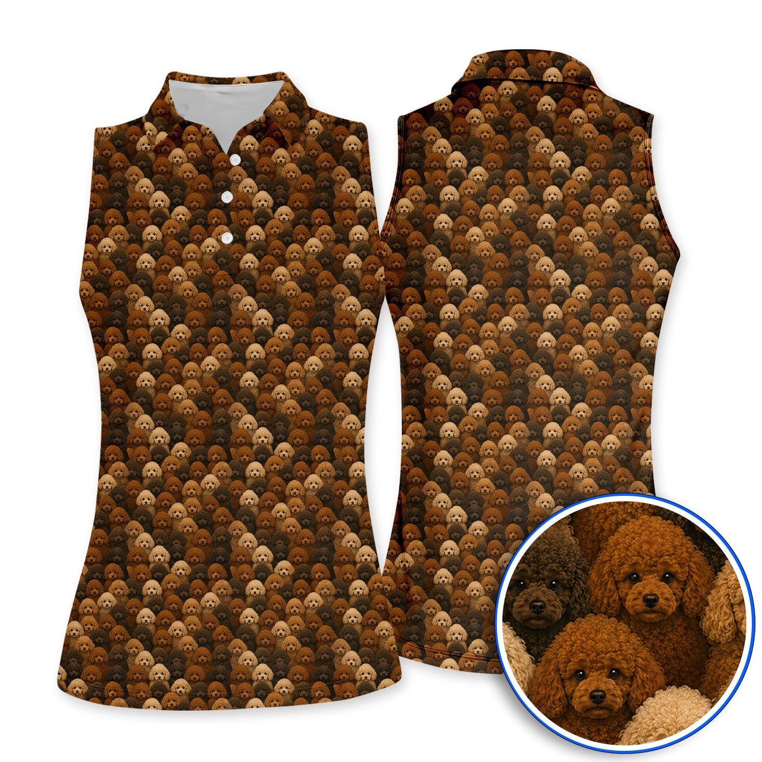 Funny Poodle Pattern Golf Polos, Poodle Dog Golf Shirt, Golfer Dog Lover Gift