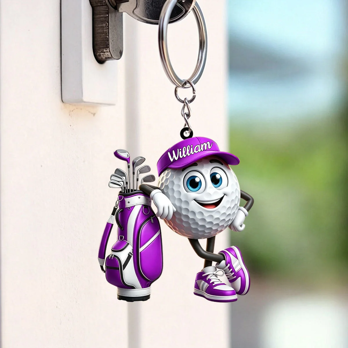 Custom Name Golf Ball Bag Acrylic Ornament, Gift For Golf Lovers, Christmas Ornaments