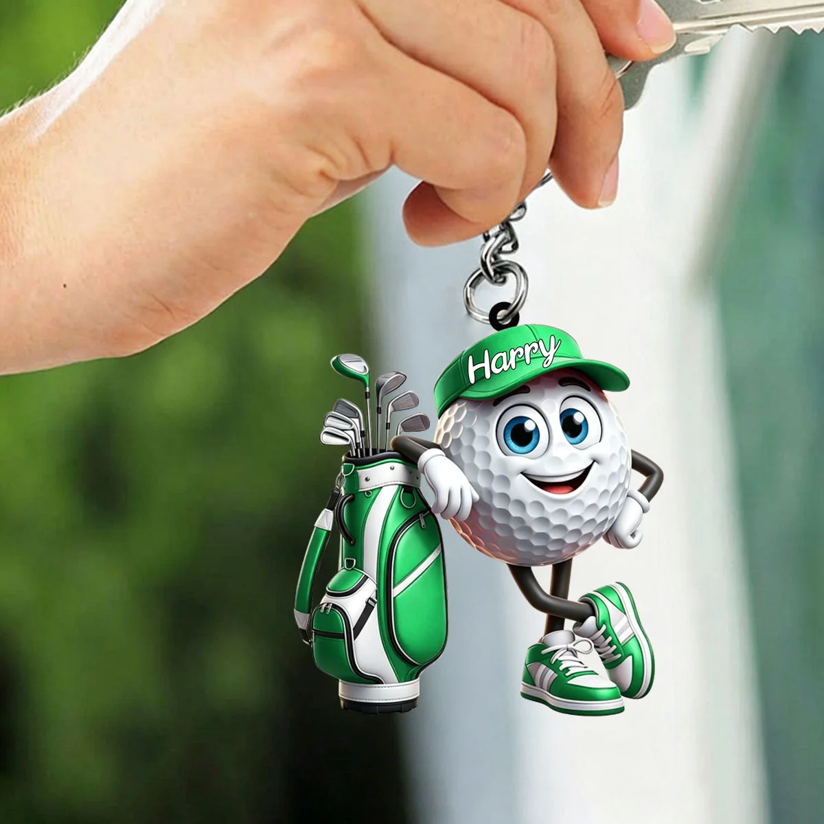 Custom Name Golf Ball Bag Acrylic Ornament, Gift For Golf Lovers, Christmas Ornaments