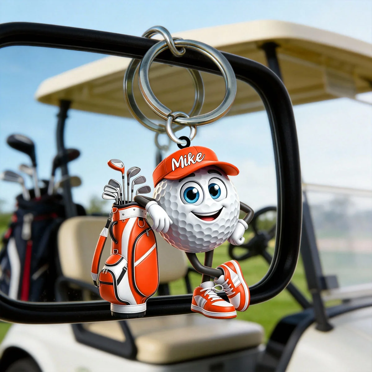 Custom Name Golf Ball Bag Acrylic Ornament, Gift For Golf Lovers, Christmas Ornaments