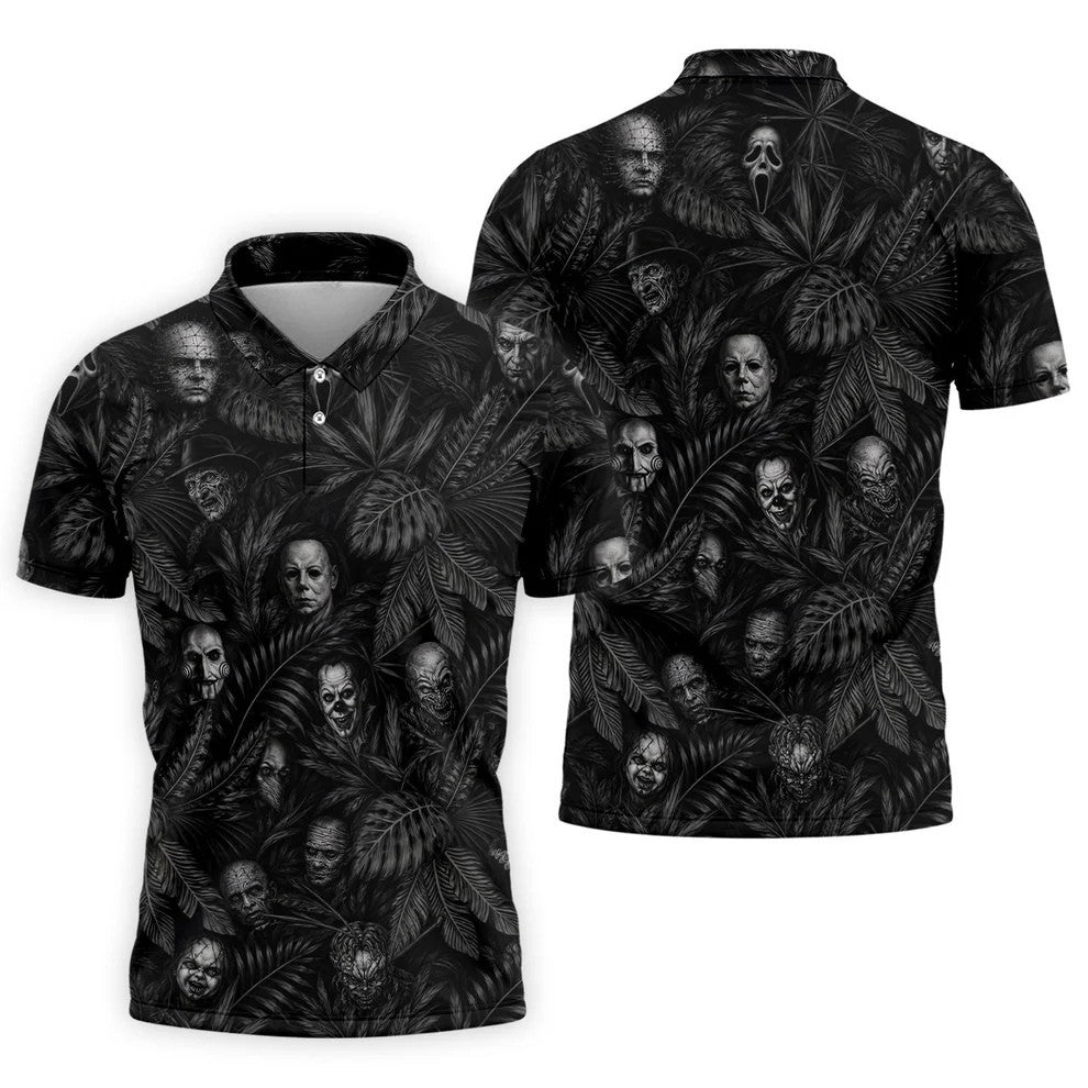 Horror Character Halloween Golf Shirt, Golf Shirts For Men, Mens Golf Apparel