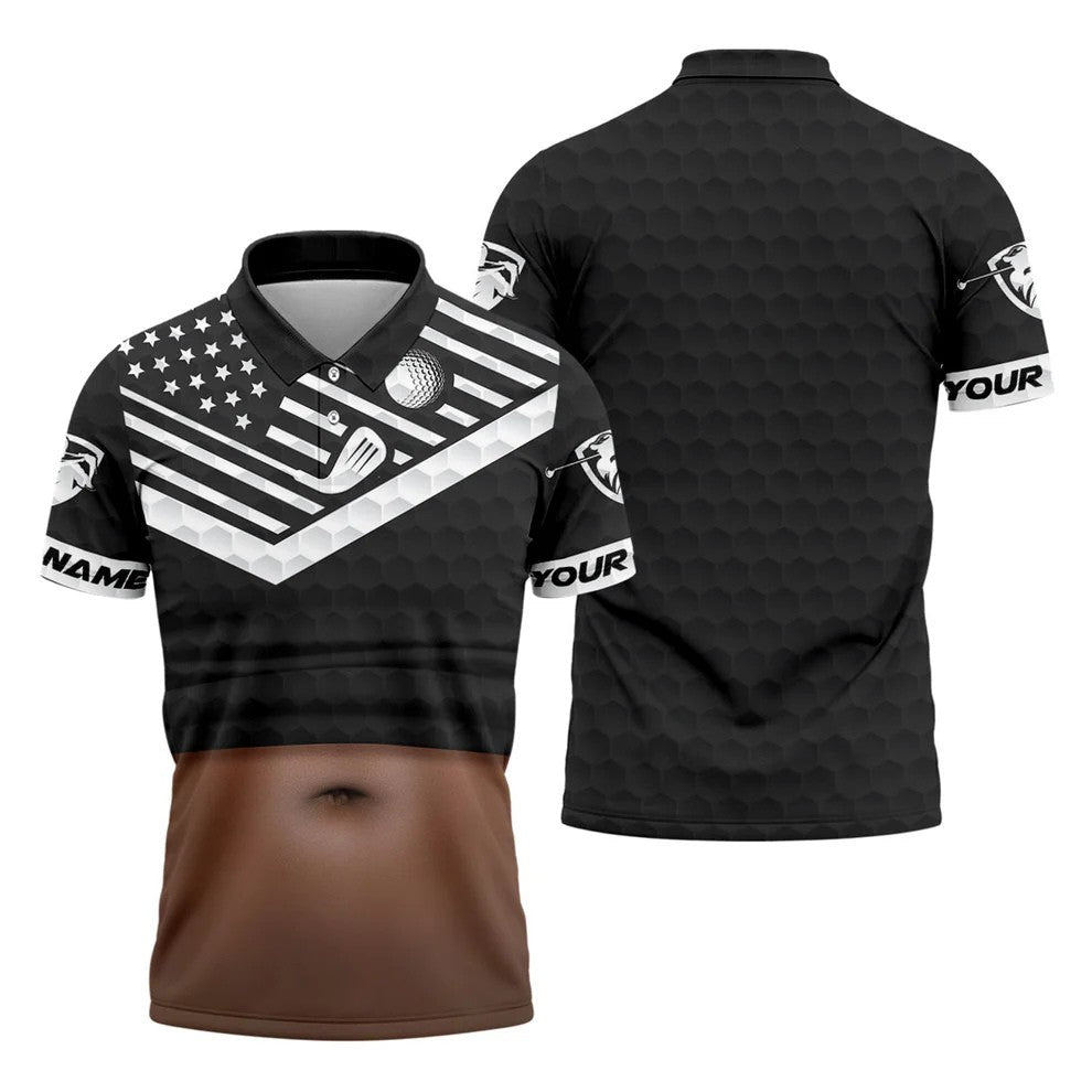 Personalized Dark Skin Beer Belly Golf Polo Shirt, Golf Shirts For Men, Mens Polo Shirts