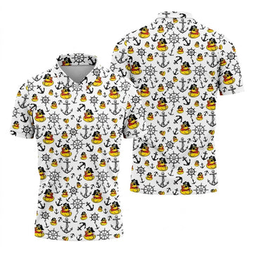 Pirate Rubber Ducks Funny Golf Shirt, Cute Golf Outfit, Golf Tops For Men, Golf Shirts For Men