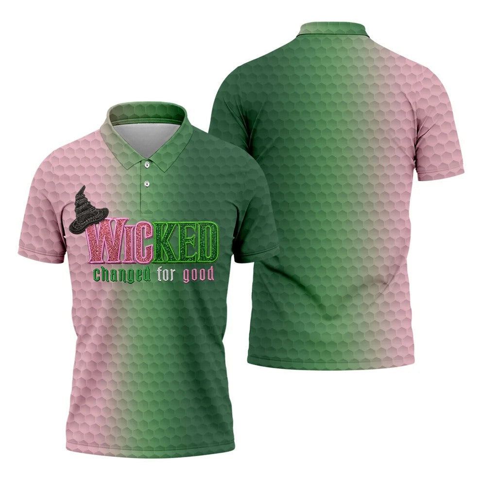 Wicked Changed For Good Halloween Shirt, Golf Polo Shirts For Men, Hawaiian Golf Shirt