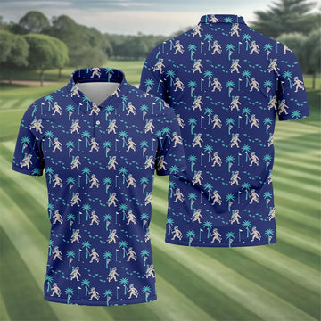 Funny Raccoon Tropical Golf Pattern Polo Shirt, Men's Golf Shirt, Golf Apparel For Men