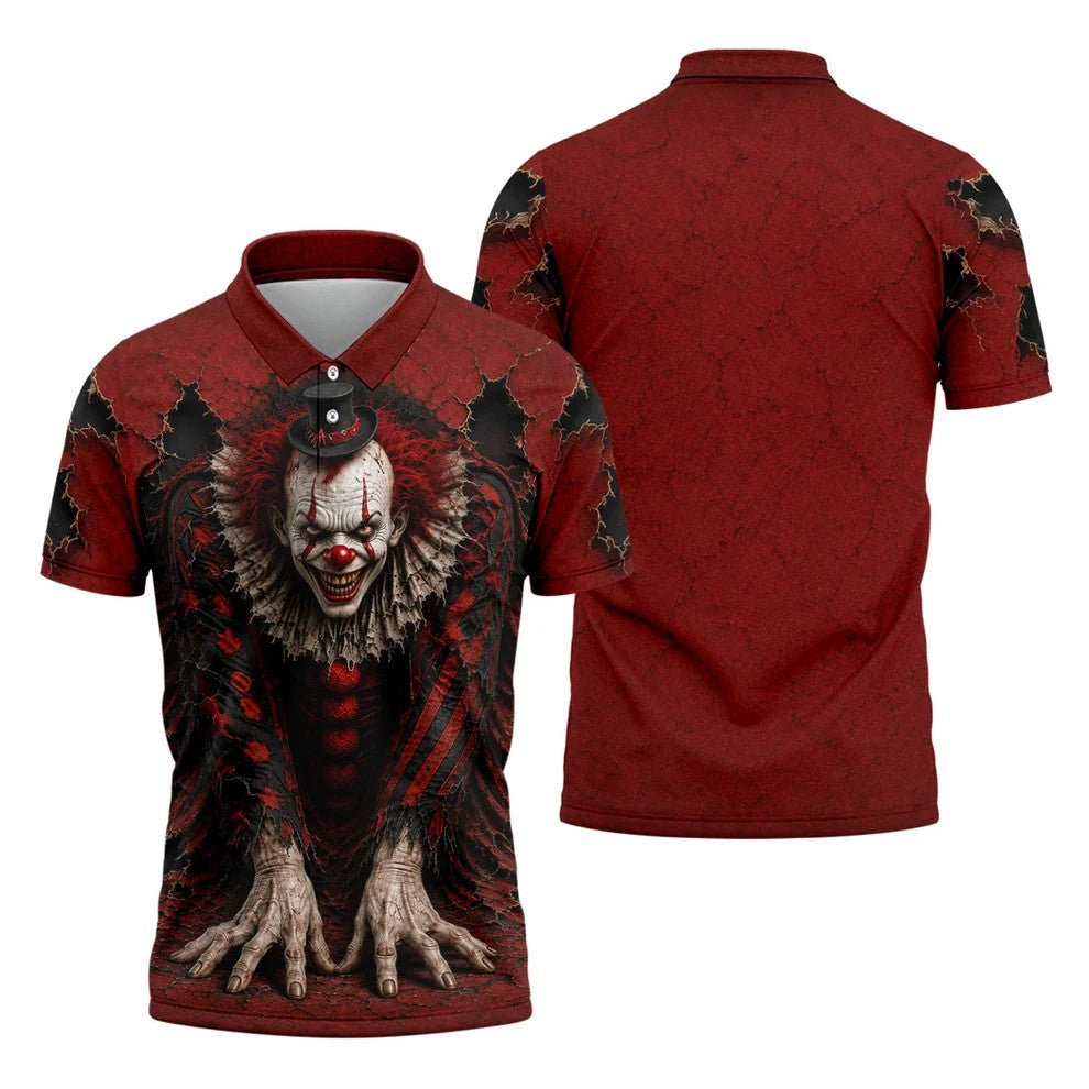 Top Hat Horror Character Halloween Golf Shirt, Golf Shirts For Men, Mens Golf Polo