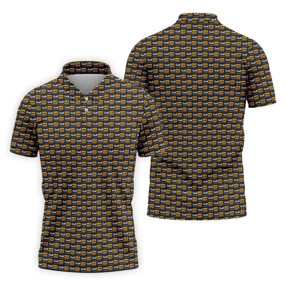 Golf Hub Repeat Logo Polo Shirt, Funny Golf Community Design, Golf Shirts For Men
