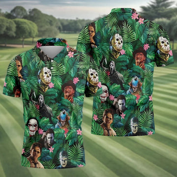 Hidden Horror Villains Jungle Hawaiian Golf Shirt, Hawaiian Golf Shirt, Golf Polo Shirts For Men