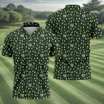 Let's Par Tee Funny Golf Pattern Polo Shirt, Mens Golf Polo, Hawaiian Golf Shirt
