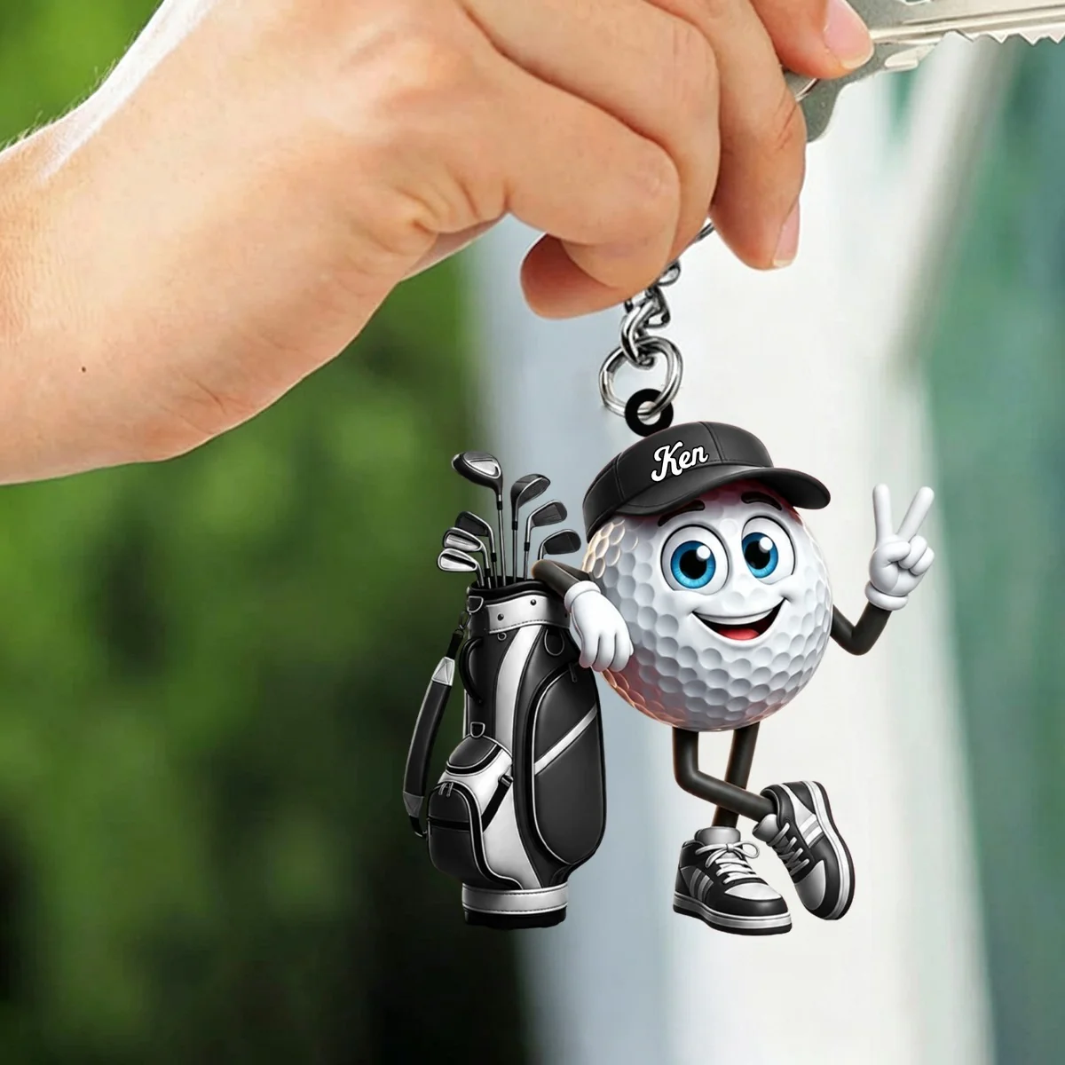 Cute Golf Ball Acrylic Ornaments, Golf Christmas Ornaments, Christmas Golf Gift, Custom Golfer Gift