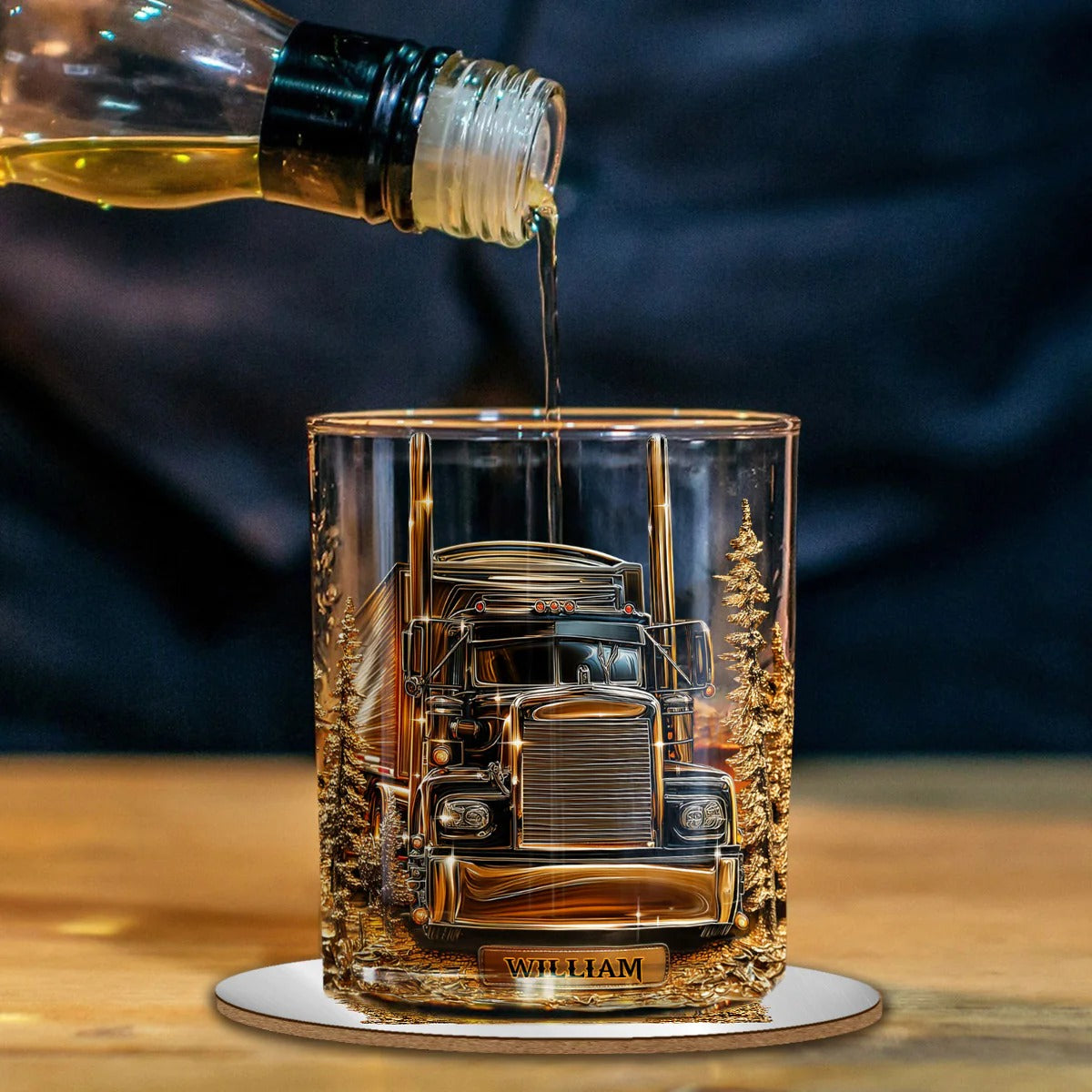 Best Truck Driver - Personalized Trucker Whiskey Glass, Luxury Whiskey Glass, Truck Driver Gift