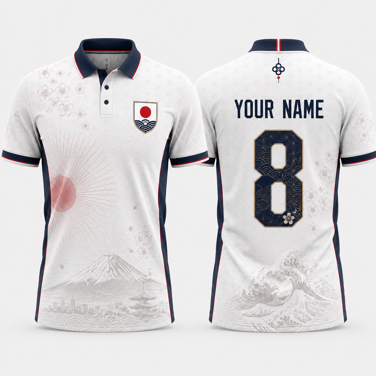 Japan Team Fooball Shirt, Japanesse Symbol V-Neck For Men Football Lover, Soccer Fan Father's Day Presents