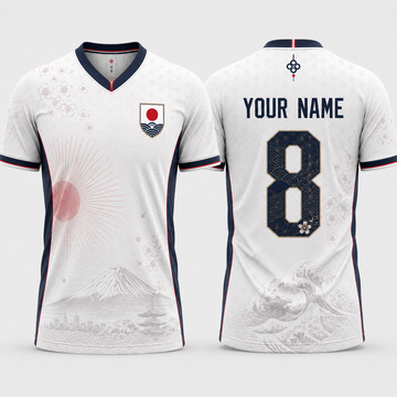 Japan Team Fooball Shirt, Japanesse Symbol V-Neck For Men Football Lover, Soccer Fan Football Gifts