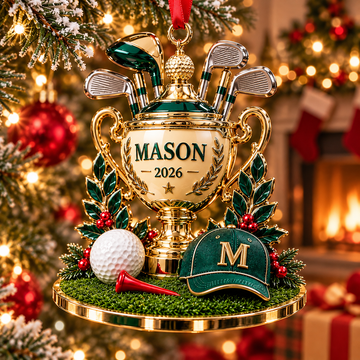Custom Golf Trophy Acrylic Ornament, Christmas Tree Decor, Gifts For Dad