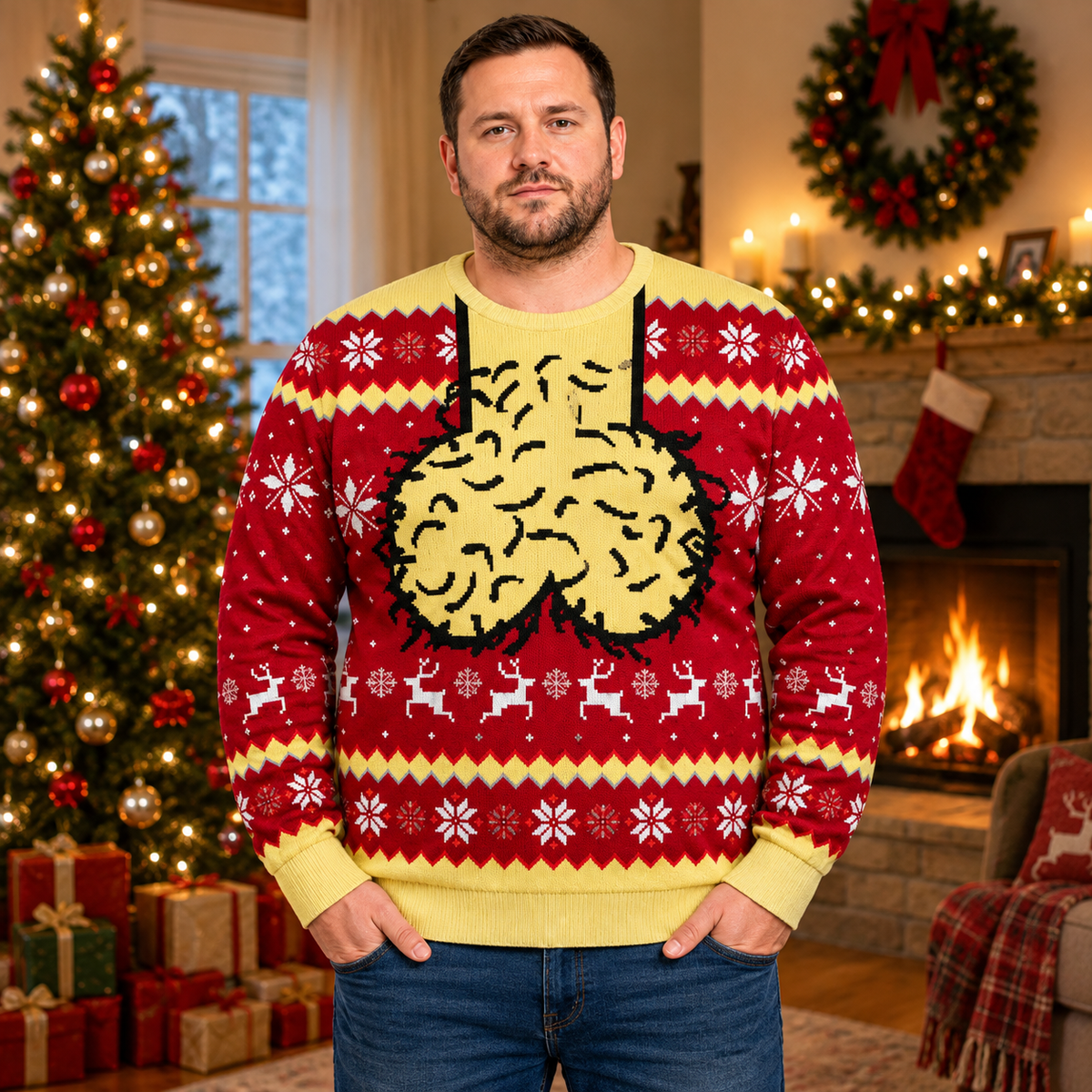 Funny Ugly Christmas Sweater, Red Cockmas Meme Holiday Sweatshirt, Christmas Party Gift