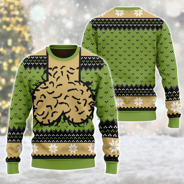 Funny Ugly Christmas Sweater Mockup, Green Cockmas Meme Christmas Sweater for Men