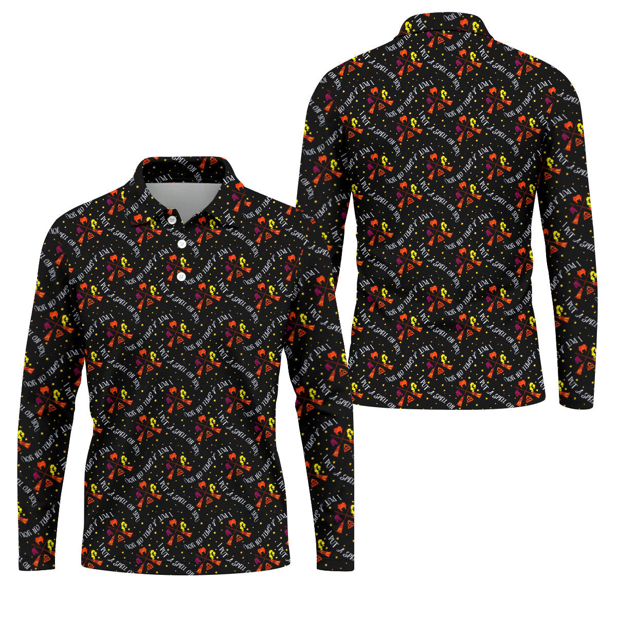 I Put A Spell On You Horror Character Polo Shirt, Halloween Shirt, Mens Golf Shirts