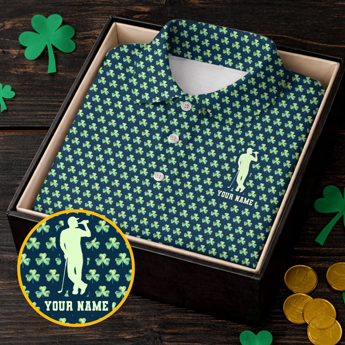 St Patrick's Day Shamrock Golf And Beer Green Golf Shirt, Polo Shirts For Men, Golf Shirts For Men